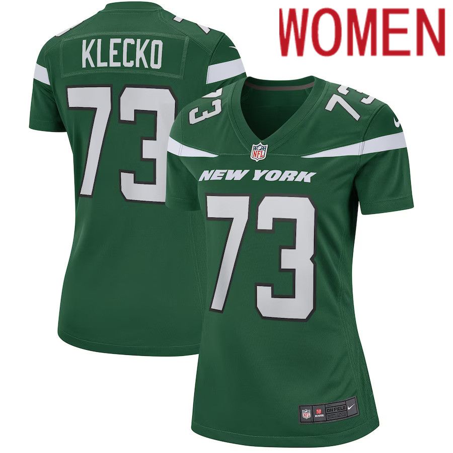 Women New York Jets 73 Joe Klecko Nike Gotham Green Game Retired Player NFL Jersey